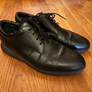 Aquatalia Mens Leather Dress Shoes Black Size 8.5M Made in Italy